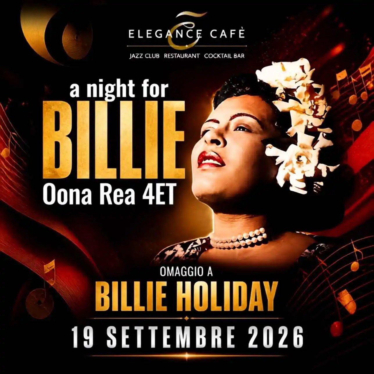 omaggio a Billie Holiday a Roma il 19 settembre 2026 all