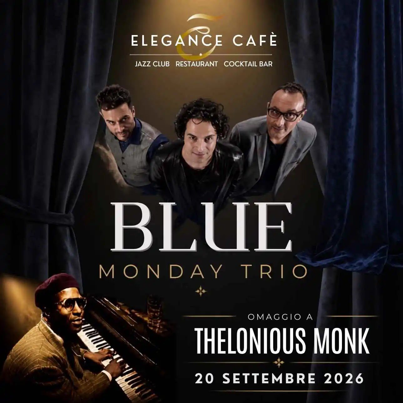 locandina concerto jazz roma 20 settembre omaggio a Monk all