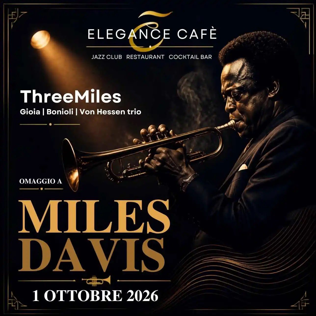 Concerto jazz Roma 1 ottobre 2026: omaggio a Miles Davis