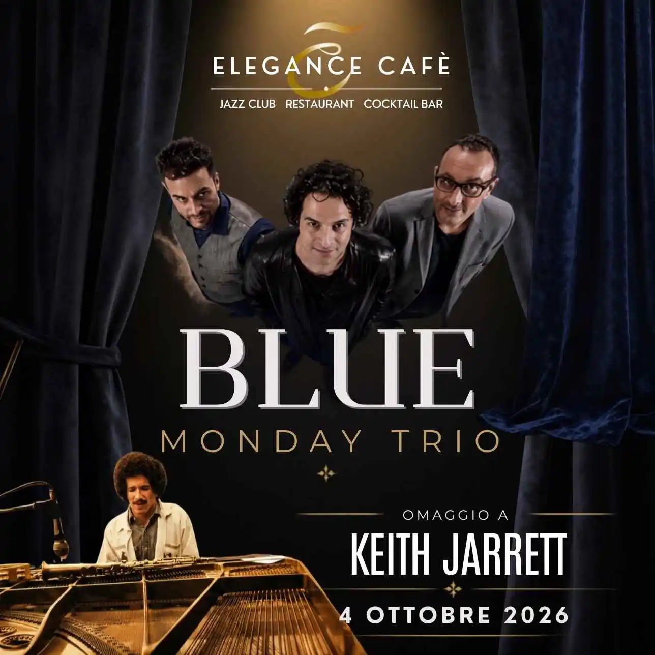 Il 4 ottobre 2026 concerto jazz del BLUE MONDAY TRIO in tributo a Keith Jarrett all