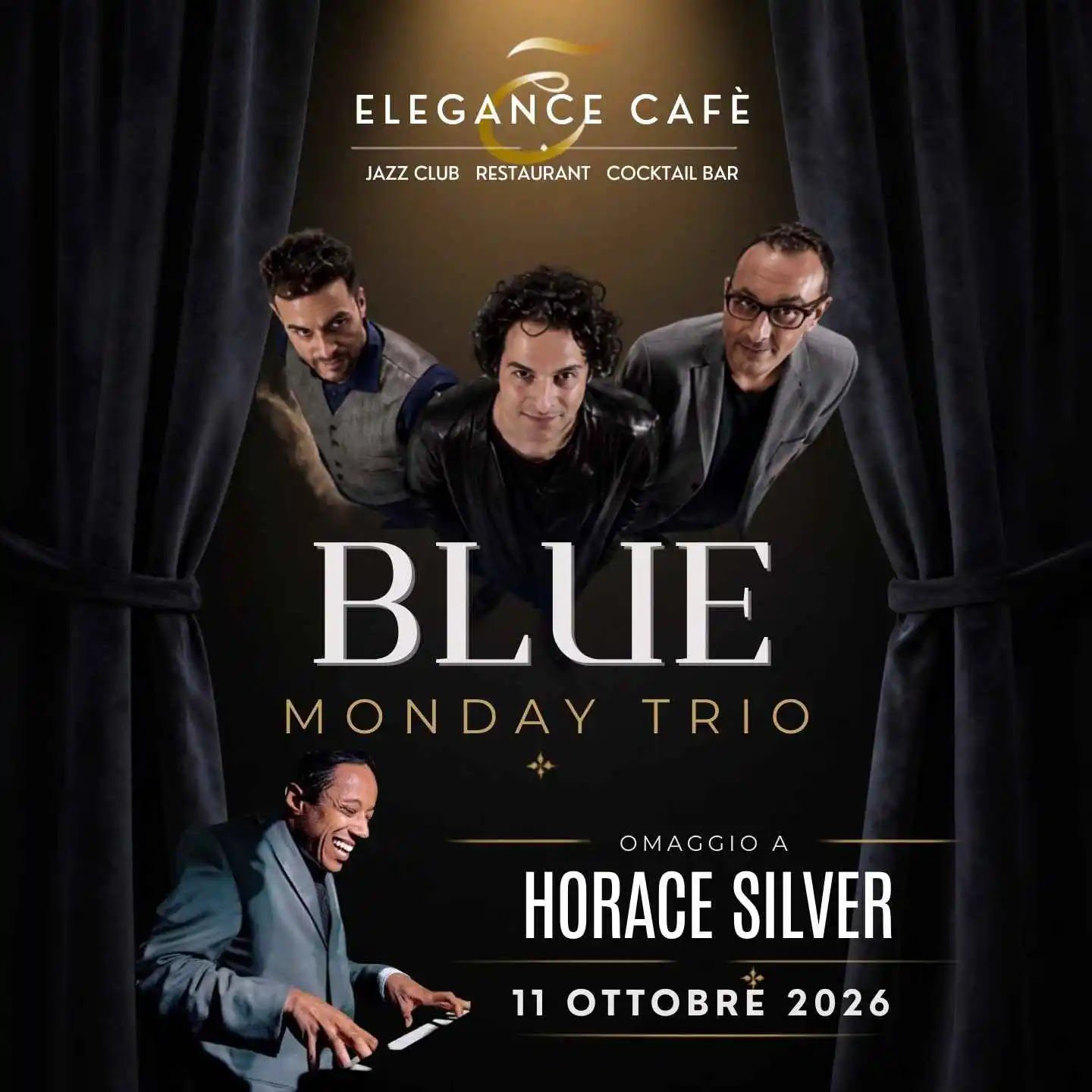 Concerto omaggio Horace Silver a Roma 11 ottobre 2026 con il Blue Monday trio all