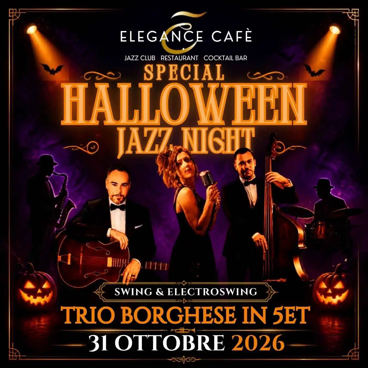 Halloween Rome 2026 Trio Borghese Quintet at Elegance Cafè