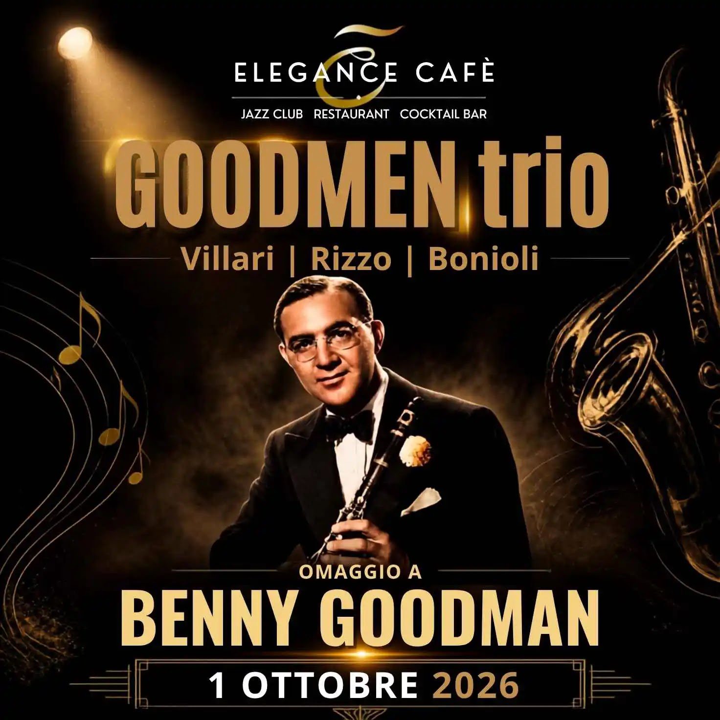 Omaggio a Benny Goodman a Roma il 1 ottobre 2026