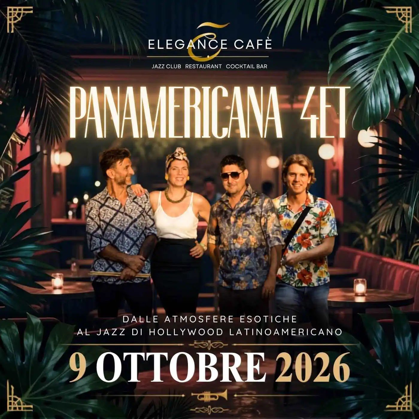 Panamericana 4ET IN concerto jazz latinoamericano a Roma il 9 ottobre 2026 all