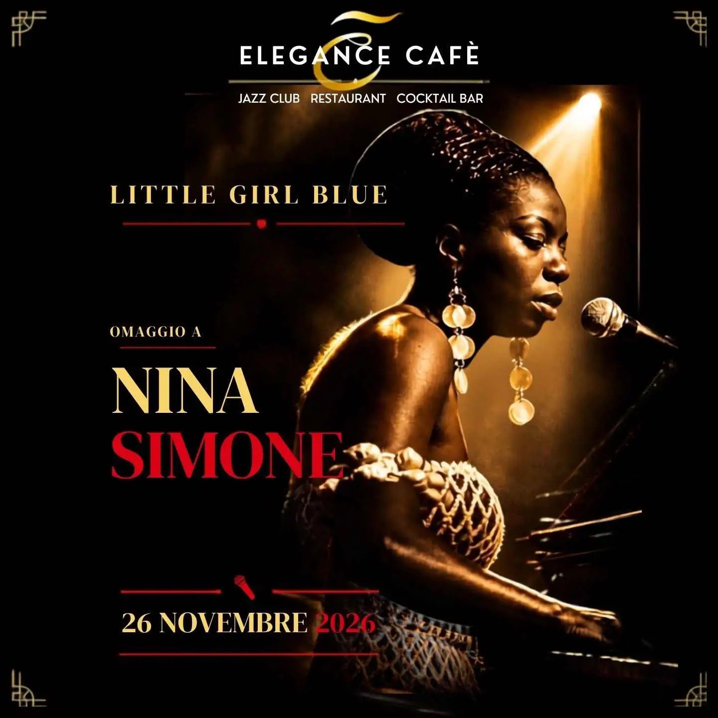 Nina Simone tribute Rome November 26 2026 at Elegance Cafè jazz club